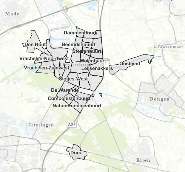 Kaart met onderzoeksgebied