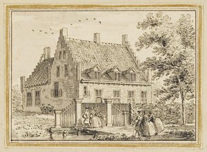 Slotje Borssele op een gravure uit 1730