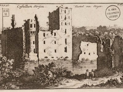 Prent uit 1636 van het toenmalige kasteel van Strijen
