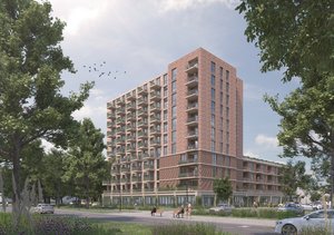 Figuur 1: Voorlopig ontwerp nieuwe Bunthoef met appartementen (versie oktober 2022)