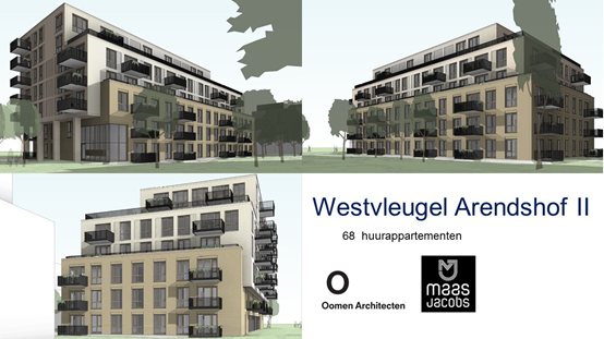 Impressie bouwplan locatie Westvleugel Arendshof II
